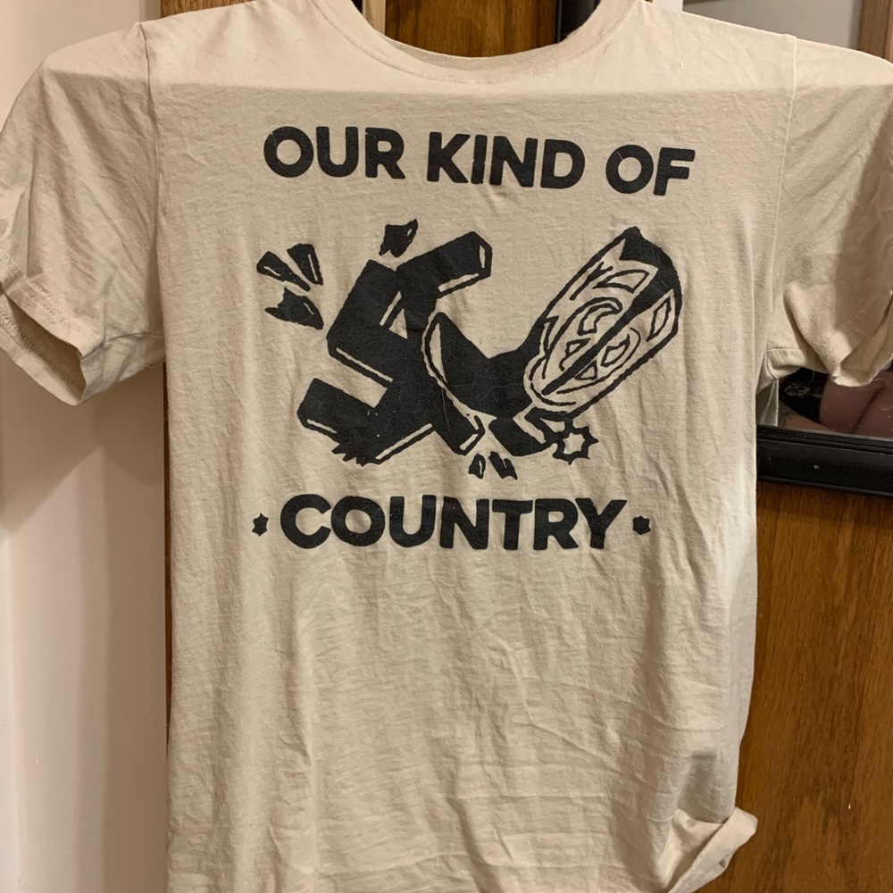 Screen printed anti Nazi tee